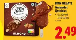 Lidl BON GELATI Amandel ijssticks aanbieding