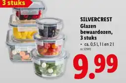 Lidl Glazen bewaardozen, 3 stuks aanbieding