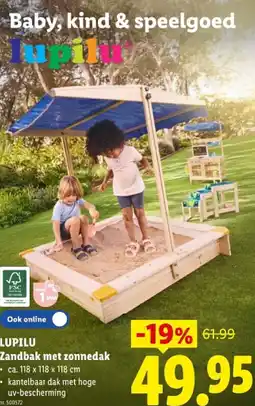 Lidl Zandbak met zonnedak aanbieding