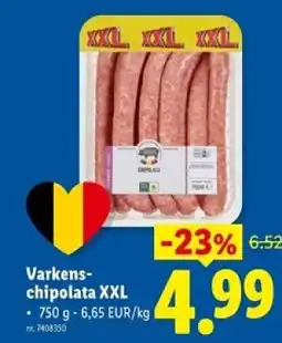 Lidl Varkens chipolata XXL aanbieding