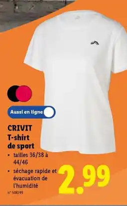 Lidl Crivit t-shirt de sport aanbieding