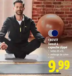 Lidl Crivit Sweat à capuche zippé aanbieding