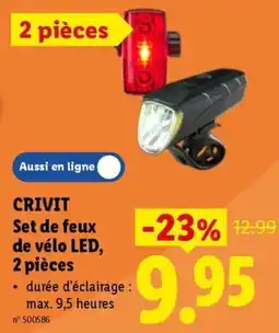 Lidl Crivit set de feux de vélo led aanbieding
