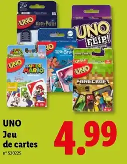 Lidl Uno jeu de cartes aanbieding