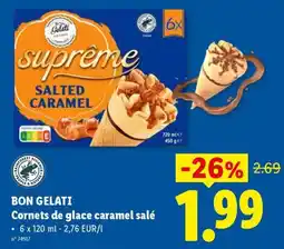 Lidl Bon gelati cornets de glace caramel salé aanbieding