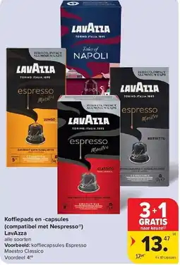 Carrefour Koffiepads en -capsules (compatibel met nespresso) lavazza aanbieding