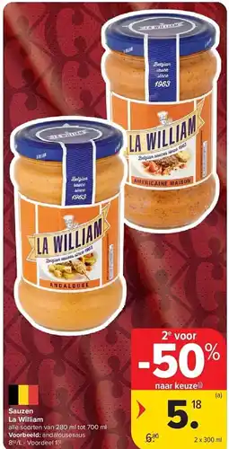 Carrefour Sauzen La William aanbieding
