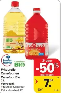Carrefour Frituurolie Carrefour en Carrefour Bio aanbieding