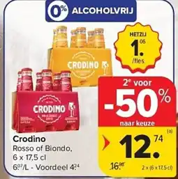 Carrefour CRODINO Rosso of Biondo aanbieding