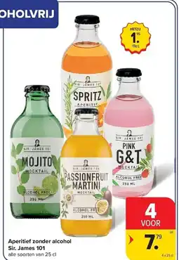Carrefour Aperitief zonder alcohol Sir. James 101 aanbieding