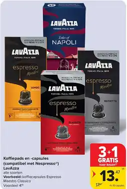 Carrefour Koffiepads en -capsules (compatibel met Nespresso ) LavAzza aanbieding
