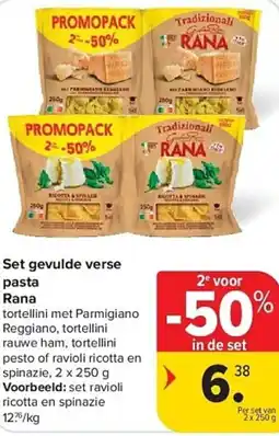 Carrefour Set gevulde verse pasta Rana aanbieding