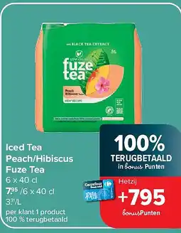 Carrefour Iced Tea Peach/Hibiscus Fuze Tea aanbieding