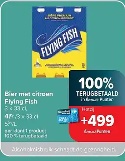Carrefour Bier met citroen Flying Fish aanbieding