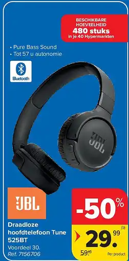 Carrefour Draadloze hoofdtelefoon Tune 525BT aanbieding