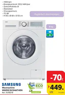 Carrefour Wasmachine WW91CGC04ATHEN aanbieding