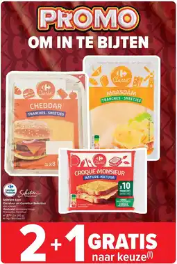 Carrefour Sneetjes kaas Carrefour en Carrefour Selection aanbieding