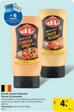 Carrefour Koude sauzen Squeeze Devos & Lemmens aanbieding