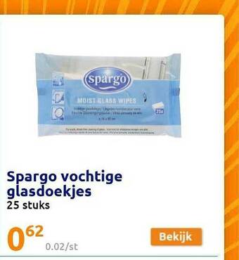 Action Spargo Vochtige Glasdoekjes aanbieding