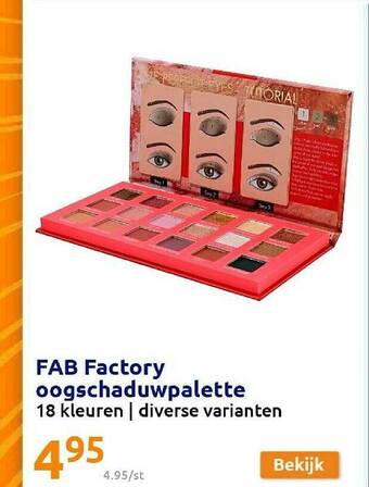 Action Fab Factory Oogschaduwpalette aanbieding