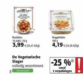 Colruyt De Vegetarische Slager aanbieding