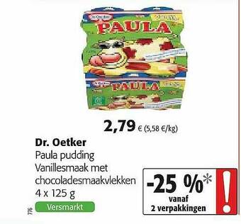 Colruyt Dr Oetker Paula Pudding aanbieding