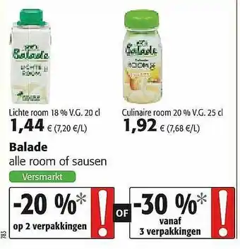 Colruyt Balade Room Of Sausen aanbieding