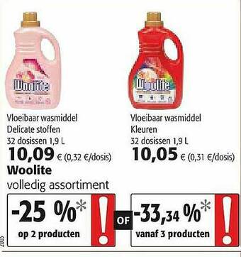Colruyt Woolite Vloeibaar Wasmiddel aanbieding