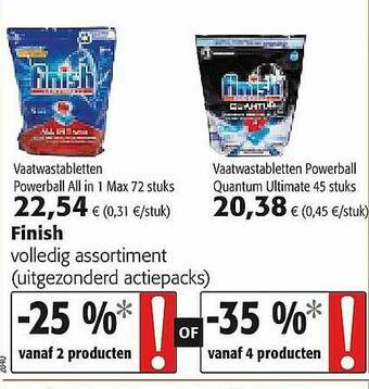 Colruyt Finish Vaatwastabletten aanbieding