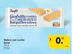 Carrefour Wafers met vanille Simpl aanbieding
