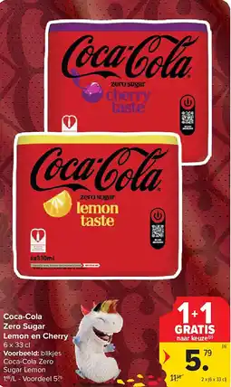 Carrefour Coca-Cola Zero Sugar Lemon en Cherry aanbieding