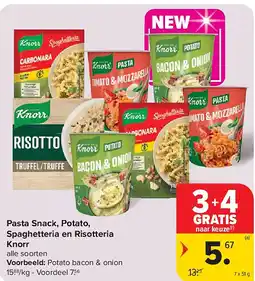 Carrefour Pasta Snack, Potato, Spaghetteria en Risotteria Knorr aanbieding
