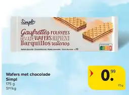 Carrefour Wafers met chocolade Simpl aanbieding