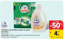 Carrefour Vloeibaar wasmiddel, poeder en pods Carrefour aanbieding