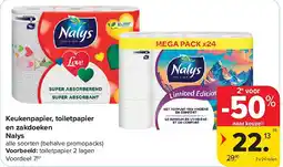 Carrefour Keukenpapier, toiletpapier en zakdoeken Nalys aanbieding