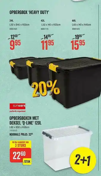 HandyHome Opbergbox Heavy Duty, Opbergboxen Met Deksel Q Line aanbieding