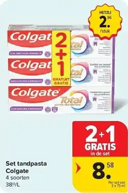 Carrefour Set tandpasta colgate aanbieding