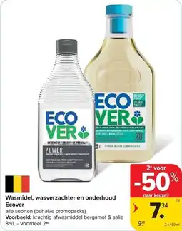 Carrefour Wasmidel wasverzachter en onderhoud ecover aanbieding