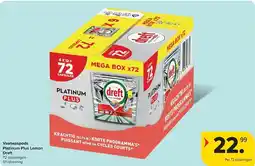 Carrefour Vaatwaspods platinum plus lemon dreft aanbieding