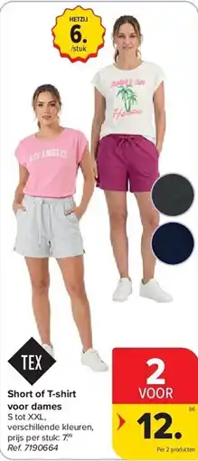 Carrefour Short of T-shirt voor dames aanbieding