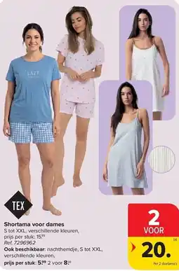 Carrefour Shortama voor dames aanbieding