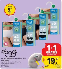 Carrefour Set van 2 broekjes of midislips 24/7 voor dames aanbieding