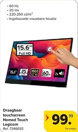 Carrefour Draagbaar touchscreen nomad touch logicom aanbieding