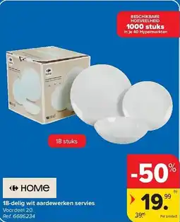 Carrefour wit aardewerken servies aanbieding