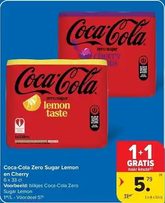 Coca-cola zero sugar lemon en cherry
