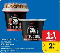 Carrefour Yoghurt pudding en mousse XXL Nutrition aanbieding