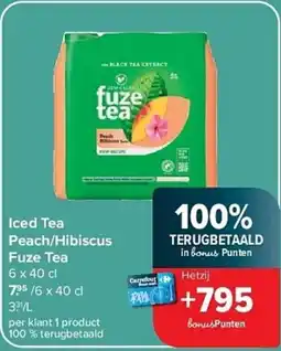 Carrefour Iced tea peach hibiscus fuze tea aanbieding