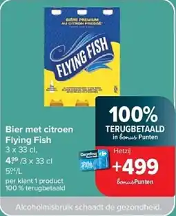 Carrefour Bier met citroen flying fish aanbieding