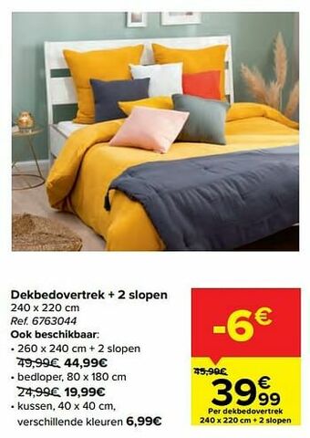 Carrefour Dekbedovertrek + 2 slopen aanbieding
