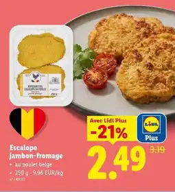 Lidl Escalope jambon fromage aanbieding